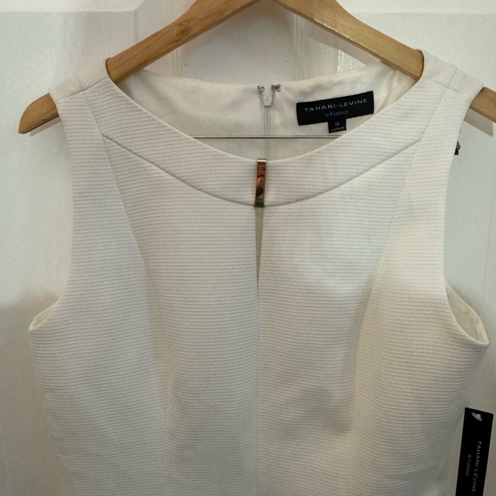 Tahari Ivory Sleeveless Mini Dress - Picture 2 of 6
